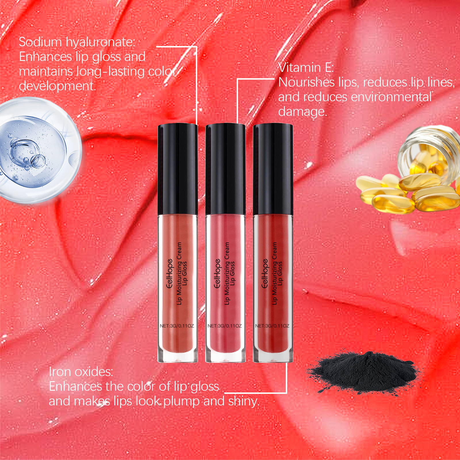 Eelhope Hydrating Lip Gloss Moisturising And Pigmented Lip Glaze_voghion.com