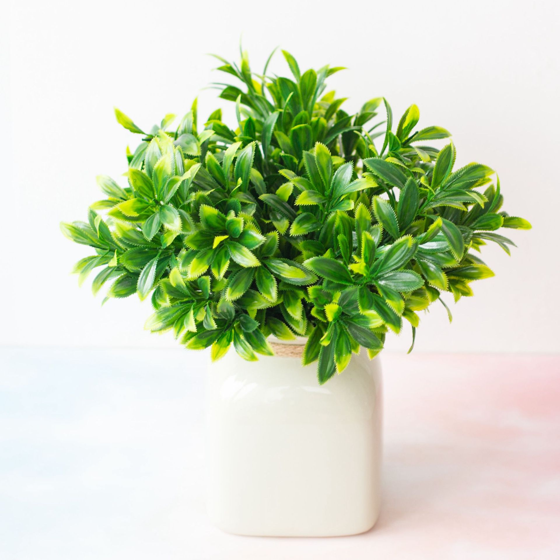 Plantes de simulation de matériau de mur végétal herbe d'eau à 7 branches avec plante de fougère à fleurs de dents_voghion.com