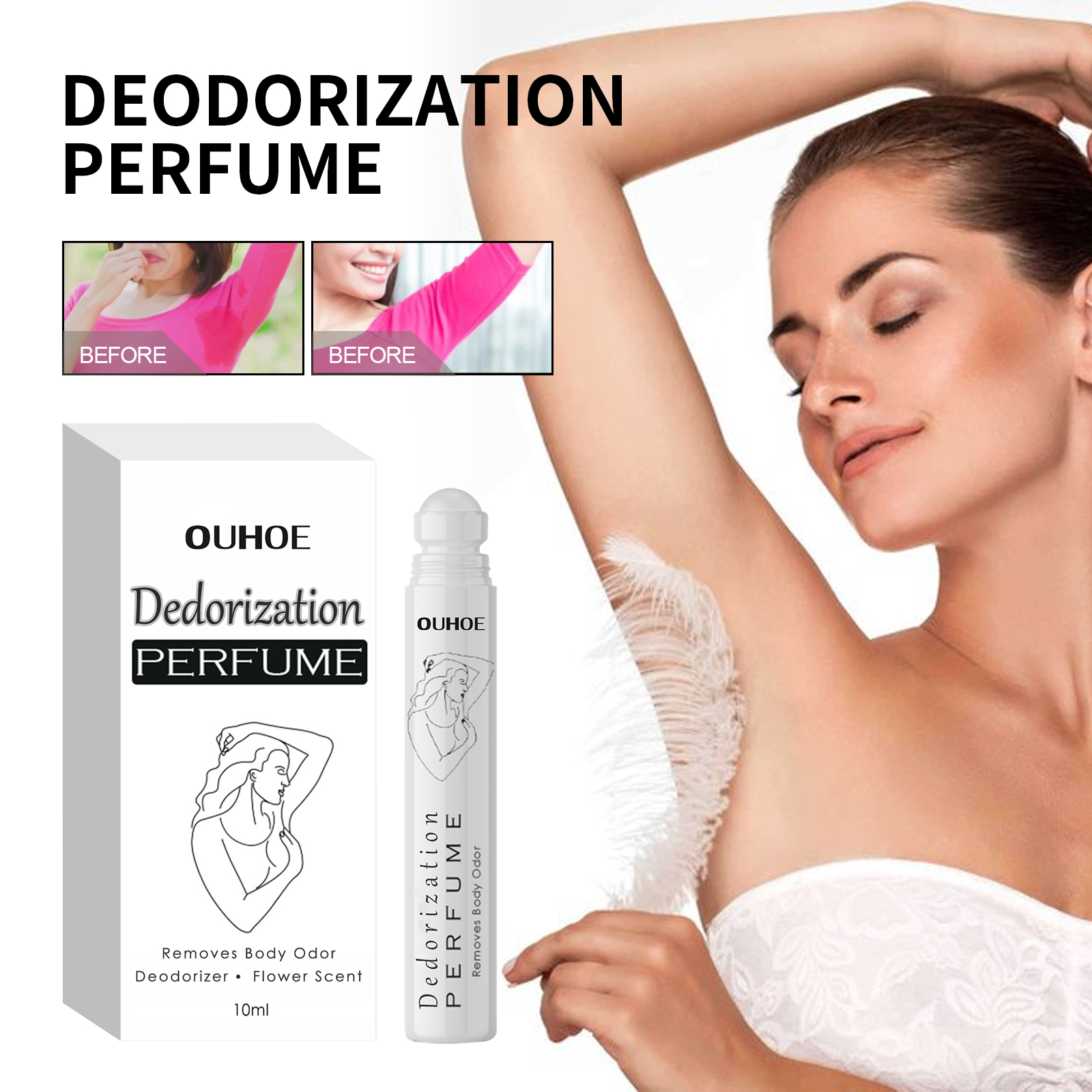 OUHOE Deodorant Ball To Alleviate Underarm Odor, Refreshing, Antiperspirant, Natural Fragrance, Portable Perfume_voghion.com