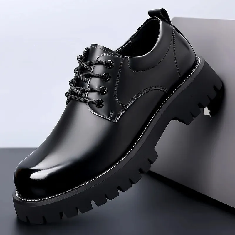 Lace Up Oxfords Men Leather Business Shoes Breathable Wedding_voghion.com