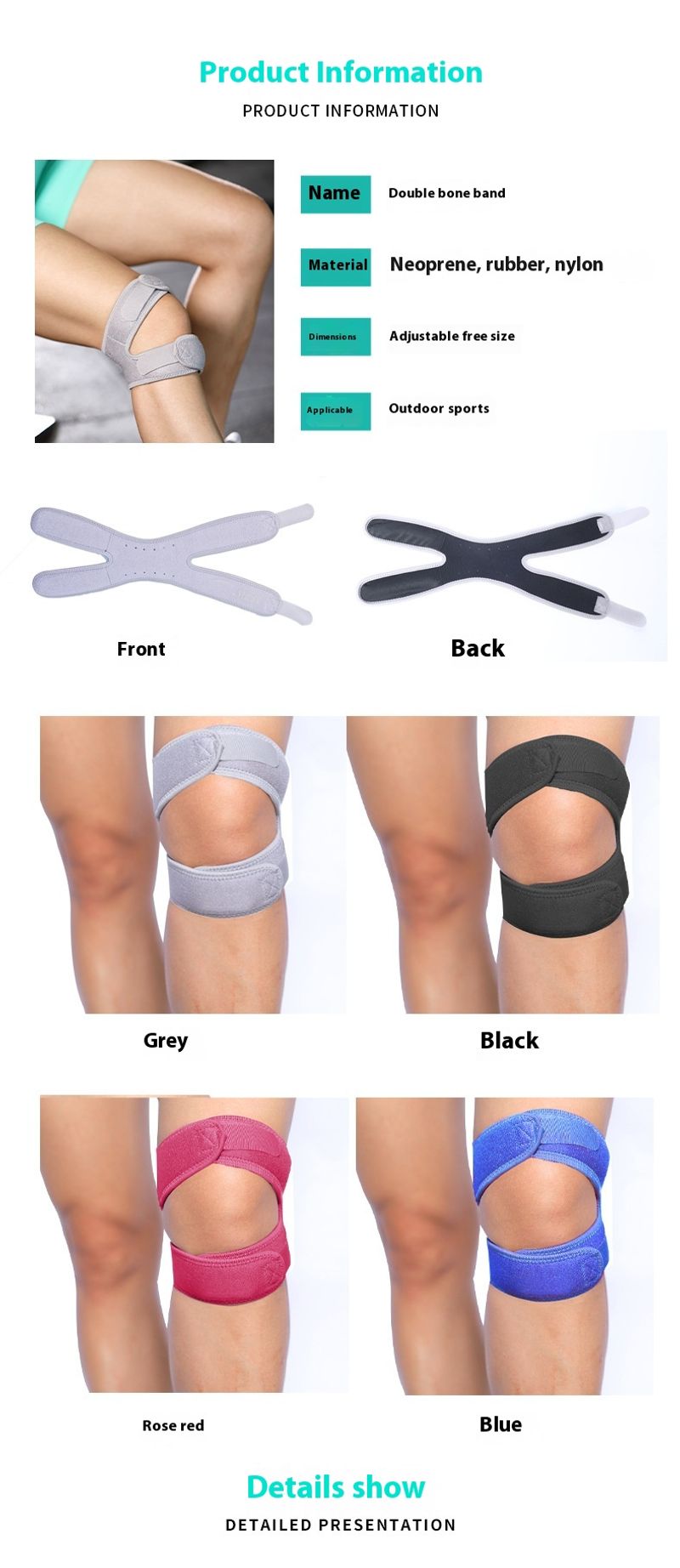 Sports silicone strap prure protection patellar running, mountaineering, breathable basketball, knee protection,_voghion.com