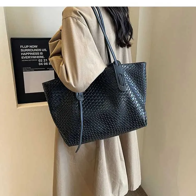Borse a mano di grande capacità per le donne 2023 inverno PU pelle tendenza moda borsa a tracolla laterale vintage shopper shopping ufficio_voghion.com