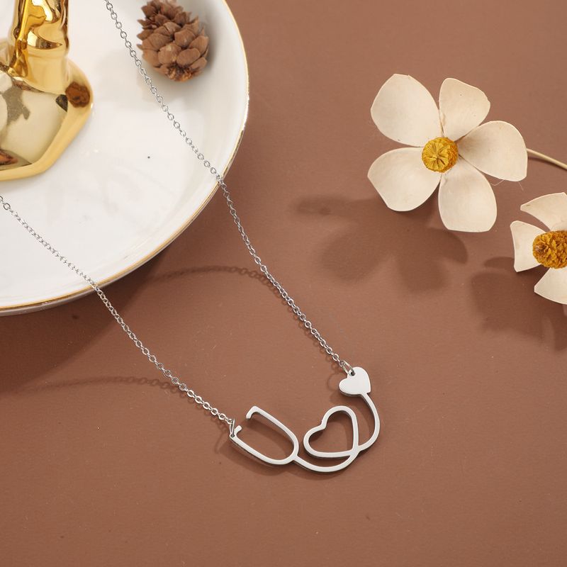 Hot Selg Fashionable Personalized Stethoscopes, Heart-shaped Hollow Out Pendants, Necklaces, And Accessories_voghion.com