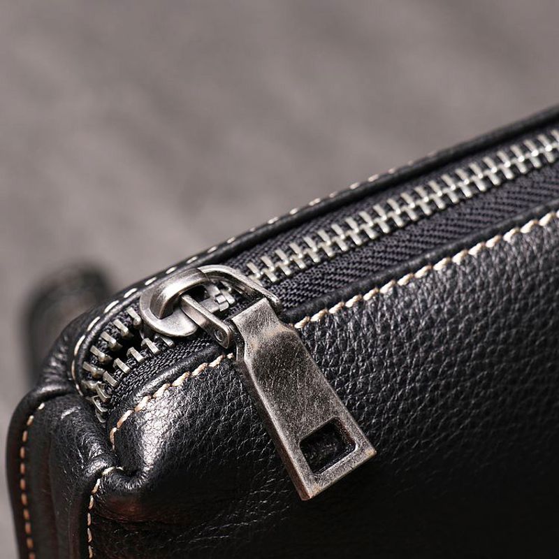 Hochwertige neue Herrenhandtasche Leder, lange Geldbörse weichem Leder für Damen, modische Handytasche aus Rindsleder,_voghion.com