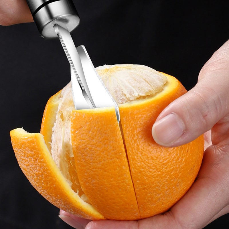 Orangenschäler aus Edelstahl, Zitronen-/Orangenschäler, praktischer Obst-/Grapefruitöffner/Schneider, Küchenhelfer für den Haushalt_voghion.com