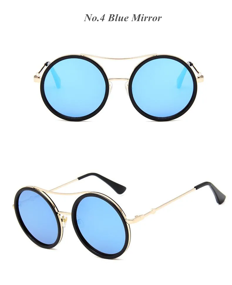 All'ingrosso-REALSTAR Brand Bee Occhiali da sole Donna Round Designer Rosso Verde Occhiali a specchio Donna 2018 Moda Retro Shades_voghion.com