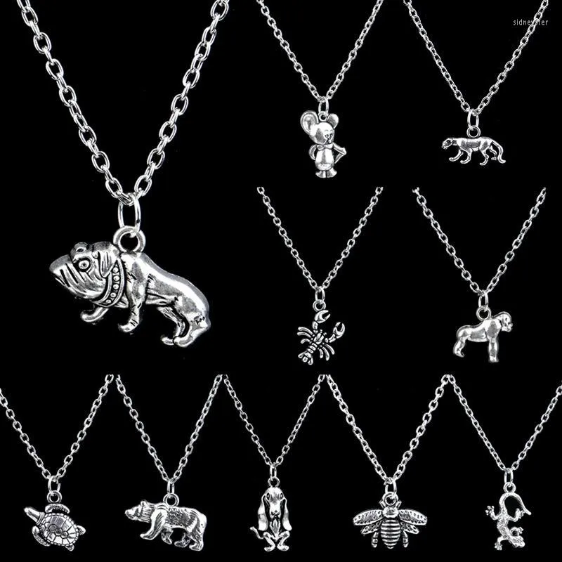 Collane con ciondolo Collana con catena con parola animale Targhetta per cani Topo Ape Leopardo Amico Regali per uomini Donne Gioielli Ciondolo_voghion.com