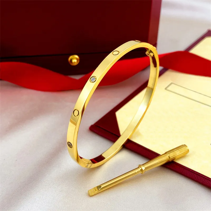 bracciale di design per donna in acciaio al titanio placcato oro argento intarsiato 6 diamanti bracciali con cacciavite 4 mm di larghezza taglia 16-19_voghion.com