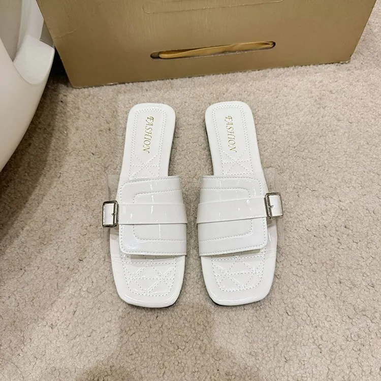 Women Fashion Slippers Plus Size Flat Bottom Casual Style Outdoor Wear Triple Black Free shipping_voghion.com