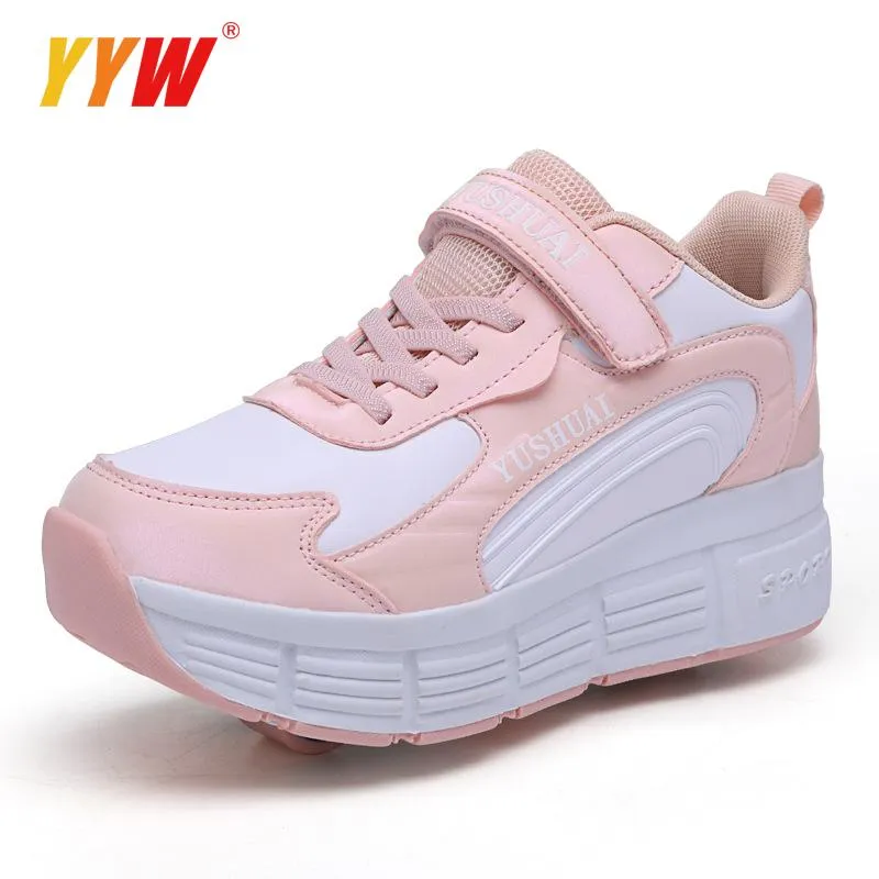 Adult Children Roller Skates Men Double Wheel Skate Tennis Shoes Walking shoe Sneakers Rollers_voghion.com