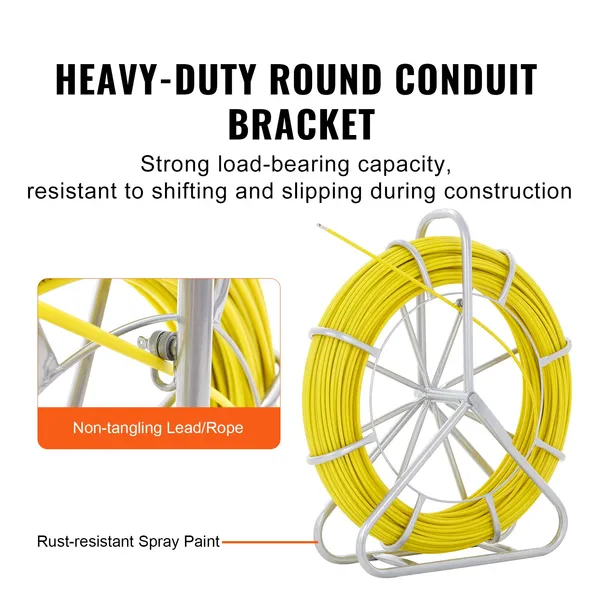 Fibreglass Duct Rodder Fish Tape Cable Puller With Steel Stand_voghion.com