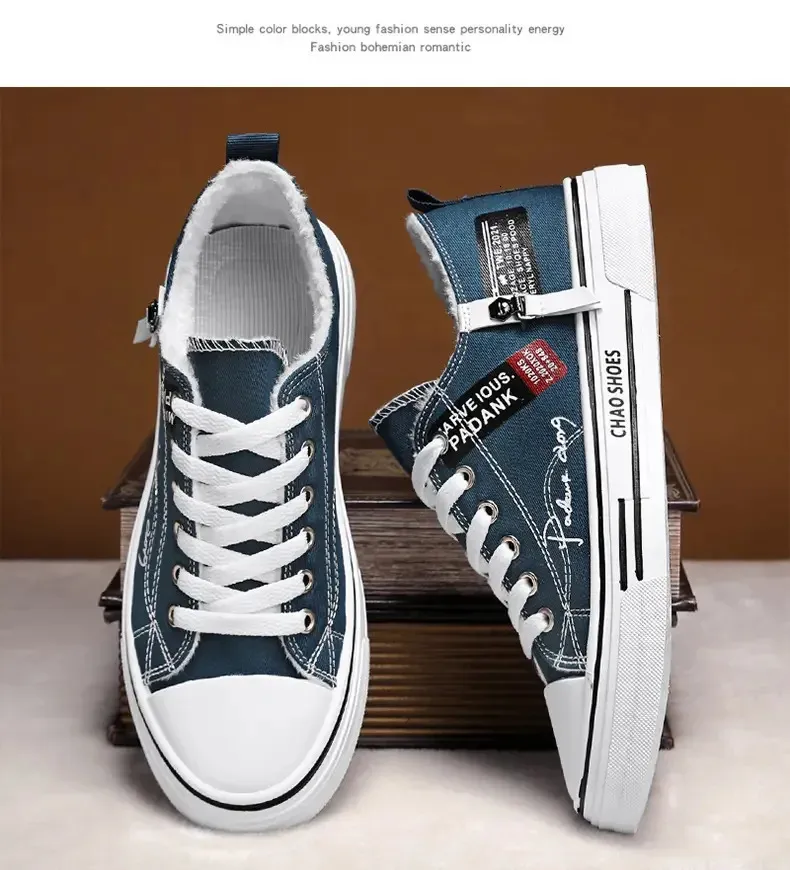 Damen Und Herren Canvas Sneaker High Top Winterschuhe Modisch_voghion.com