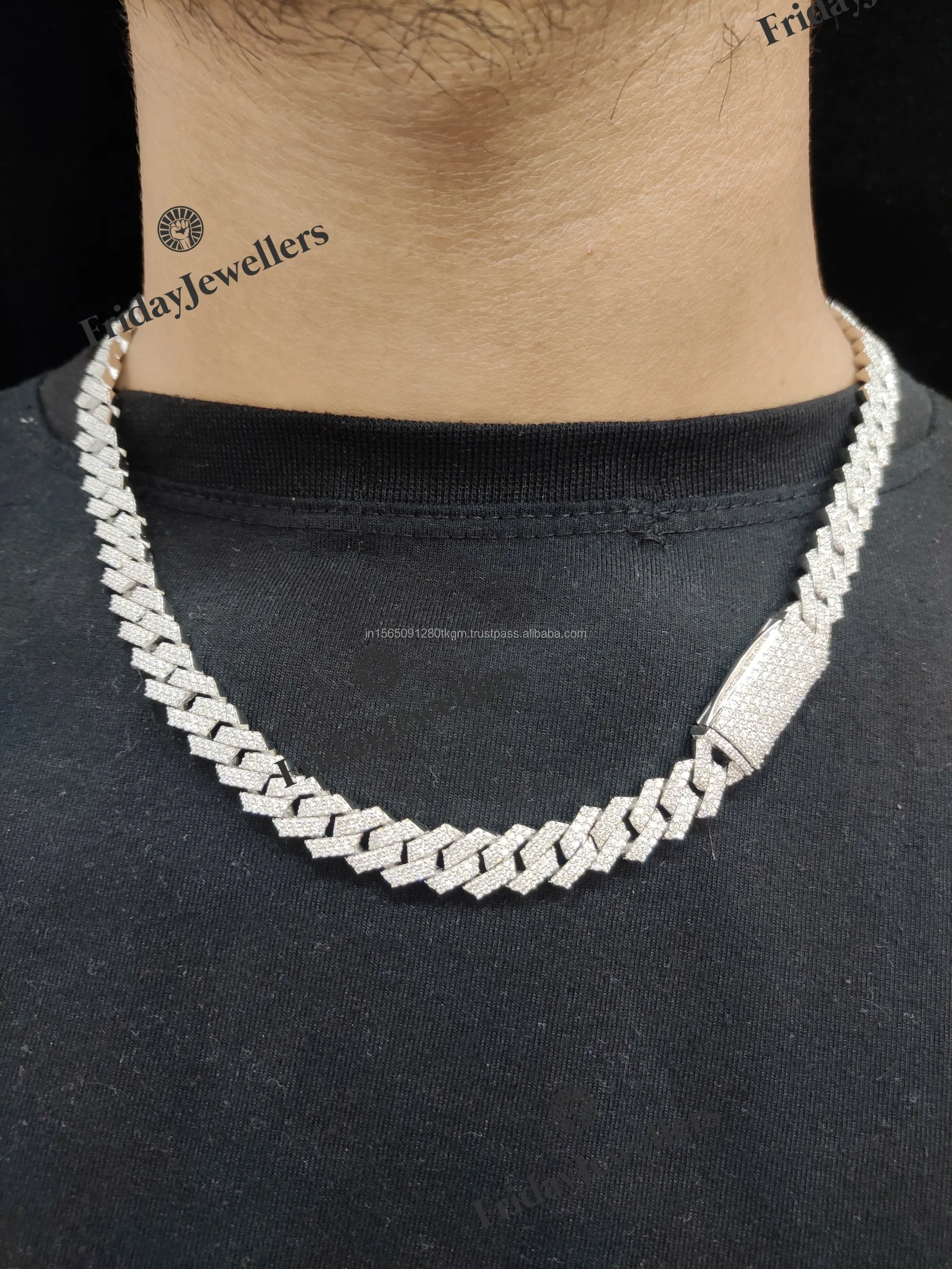 10 mm VVS Moissanit Diamant Hip Hop Miami Cuban Link Kette für Herren Hochzeitsschmuck erhältlich bei Export_voghion.com