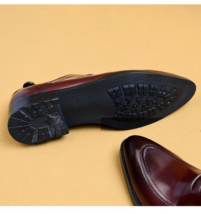 Scarpe Derby da uomo in pelle nera con lacci a punta, eleganti, da sposo, da cerimonia, da uomo, all'ingrosso_voghion.com