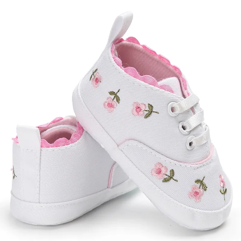 Mic copil mic copil fete brodate cu talpă moale pătuț prințesă primii pași Cutefeet pantofi de pânză cauzali_voghion.com