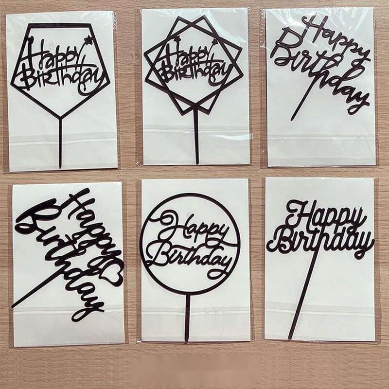 Geburtstag Schwarz Acryl Material Party Hochzeit Kuchen Passende Dekoration_voghion.com