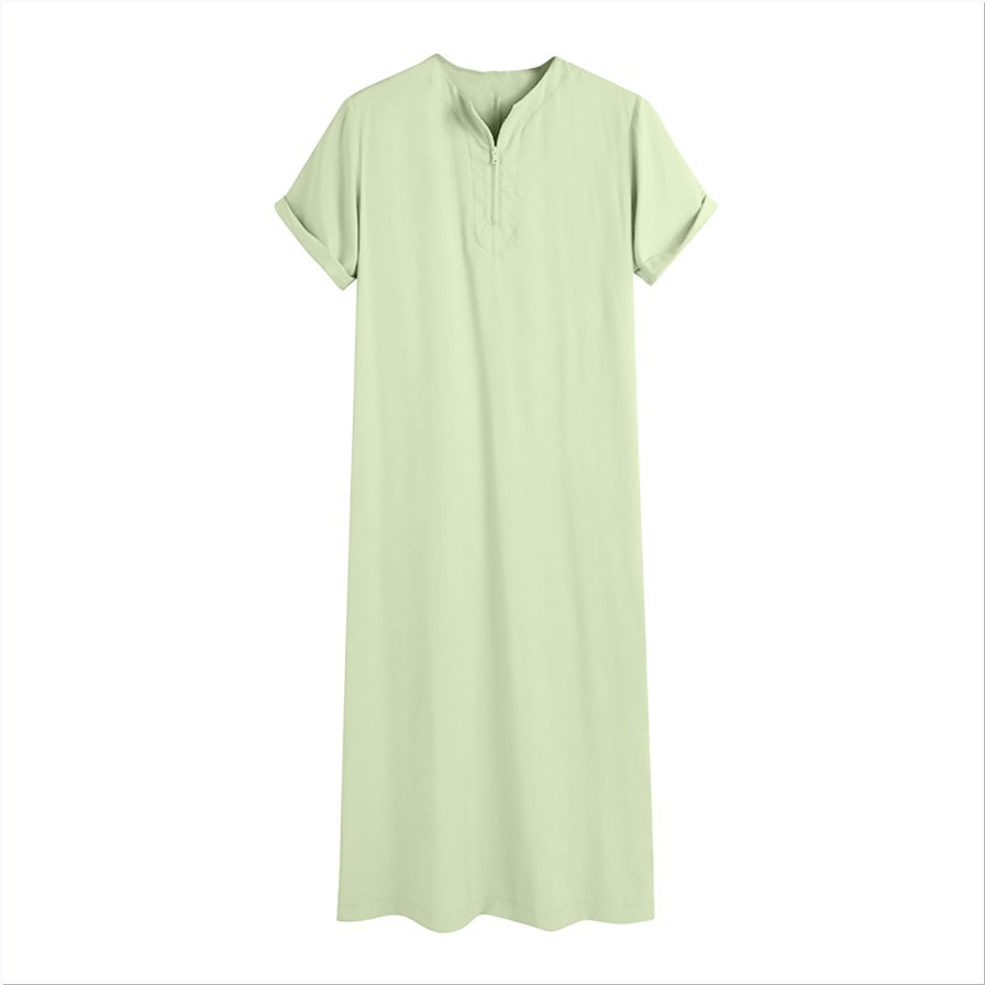 2024 New Muslim Middle East Arab Dubai Malaysia Men's Shirt Zipper Muslim Robe_voghion.com