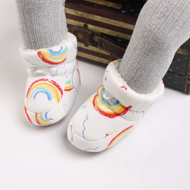 Bebê antiderrapante recém-nascido criança sapatos inverno infantil enfant algodão neve multicolorido desenho animado pequeno cutefeet crianças botas 0-18_voghion.com