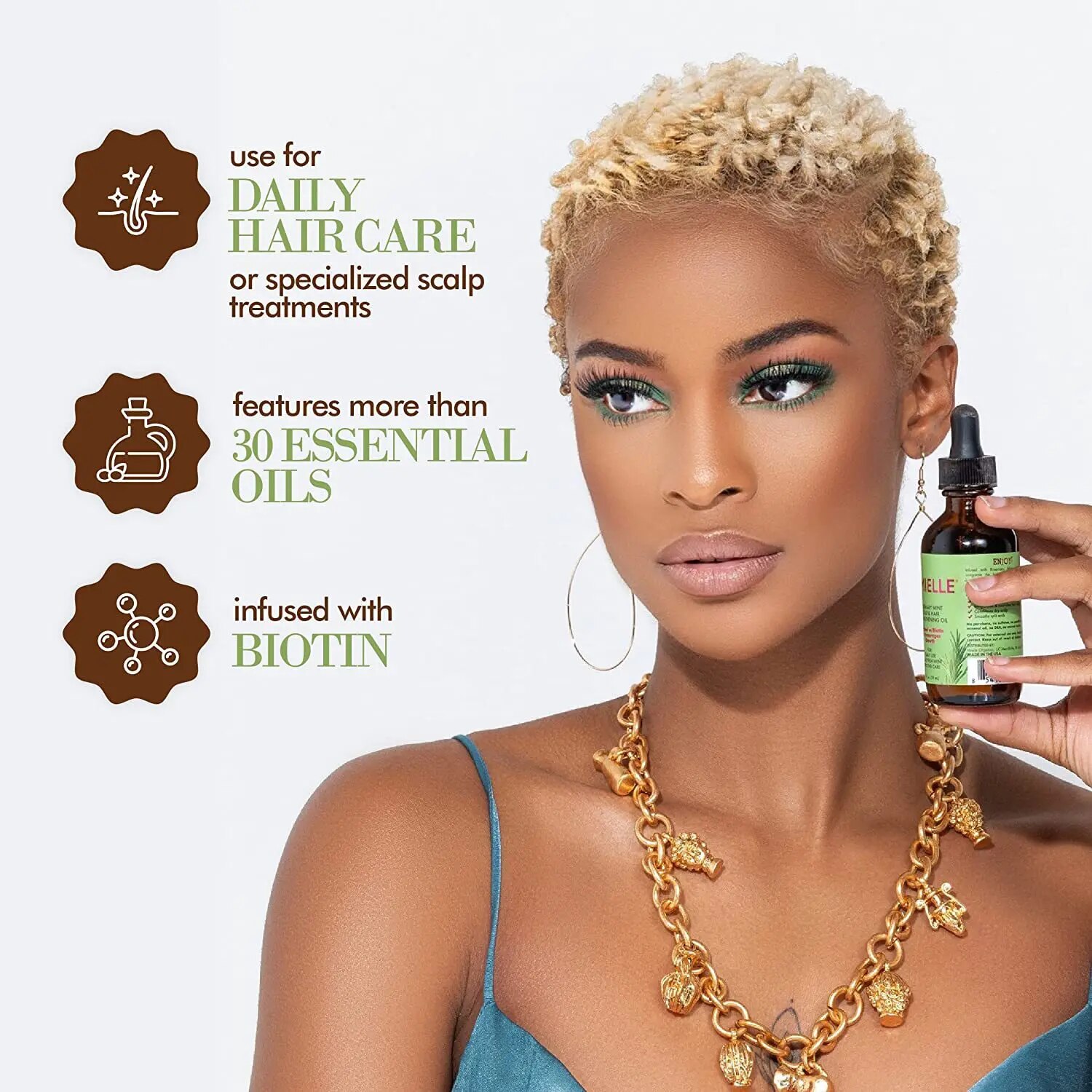 Olio essenziale per la crescita dei capelli, olio essenziale di menta e rosmarino, olio rinforzante, trattamento nutriente per capelli secchi e con doppie punte._voghion.com