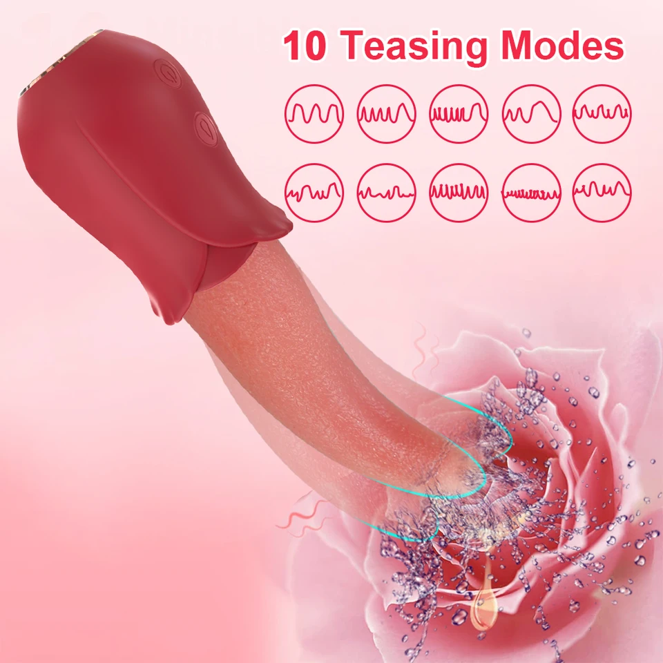 Sucking Rose Vibrator With Tongue Licking For Clitoral Stimulation_voghion.com