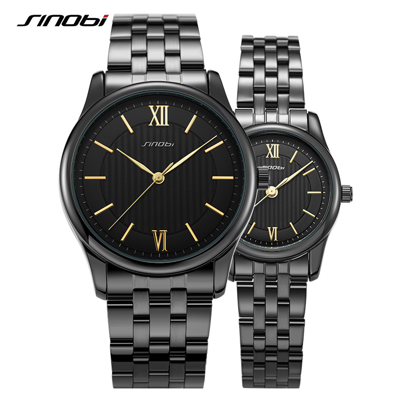 Women's watch Sinobi couple watch business fashion men's watch women's watch quartz watch watch waterproof steel belt