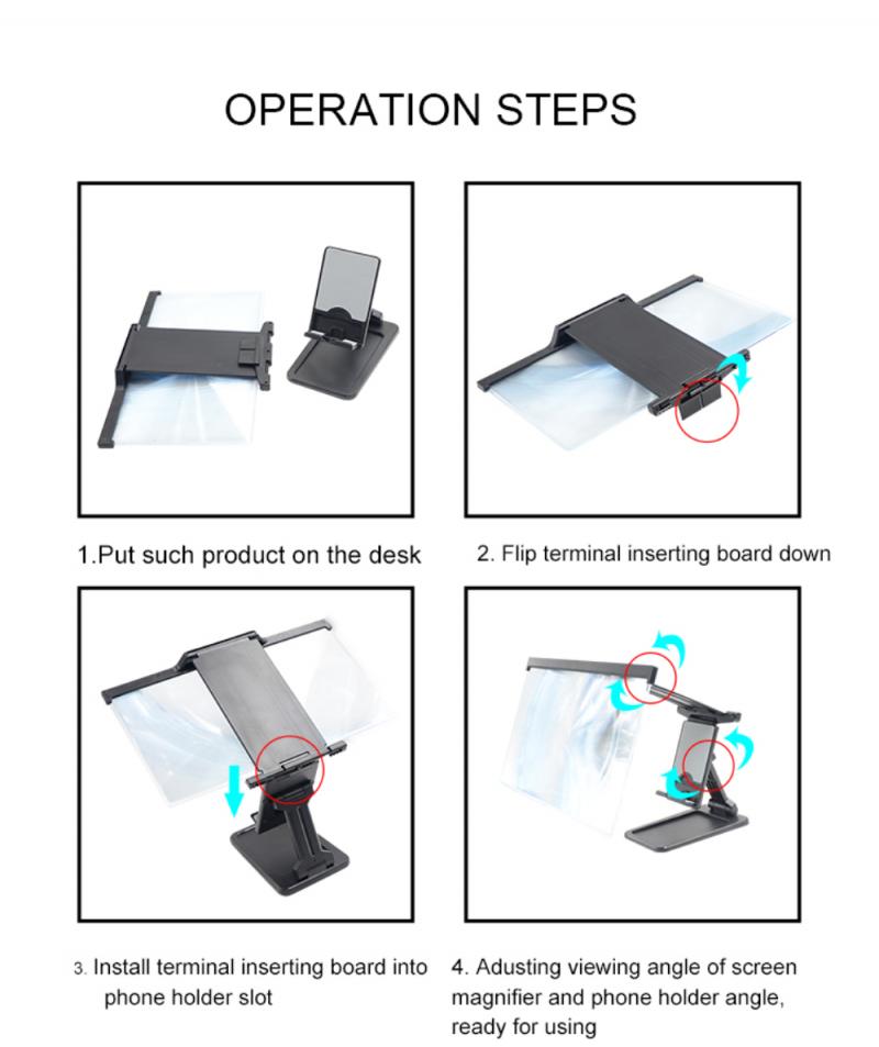 12 Inch Mobile Phone Screen Amplifier For IPad Movie Folding Shading 3D Screen Mobile Phone Amplifier Magnifier Cellphone Holder_voghion.com