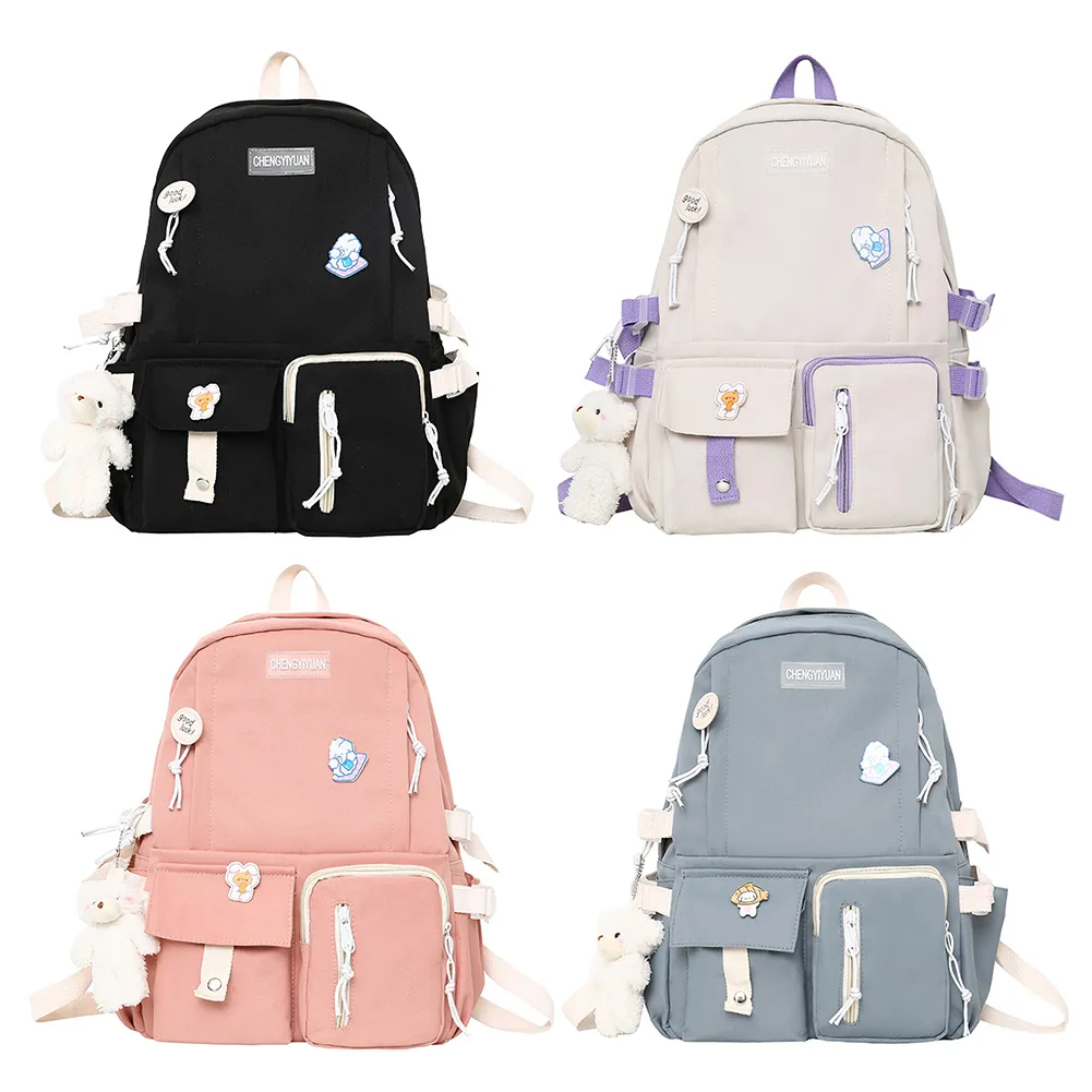 Zaino per studenti universitari, grande capacità, casual, alla moda, in nylon, per ragazze, regolabile, per adolescenti_voghion.com