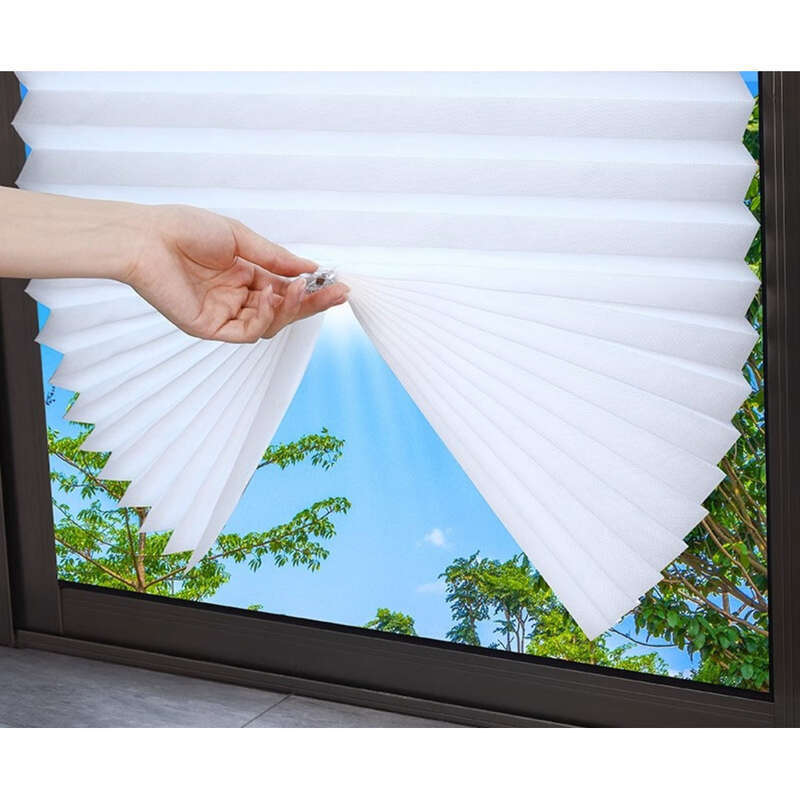 Window Gods, No Holes To Punch, Pleated Leaf Curtains, Kitchen Shades, Sun Protection, Retractable Office,_voghion.com