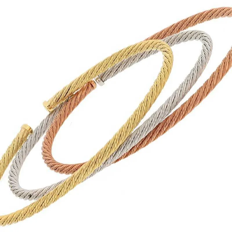 Modeschmuck Made in Italy, Armreif mit Kabelschlauch, Geschenk für Frau, Schmuckstück, weiß rhodiniert_voghion.com