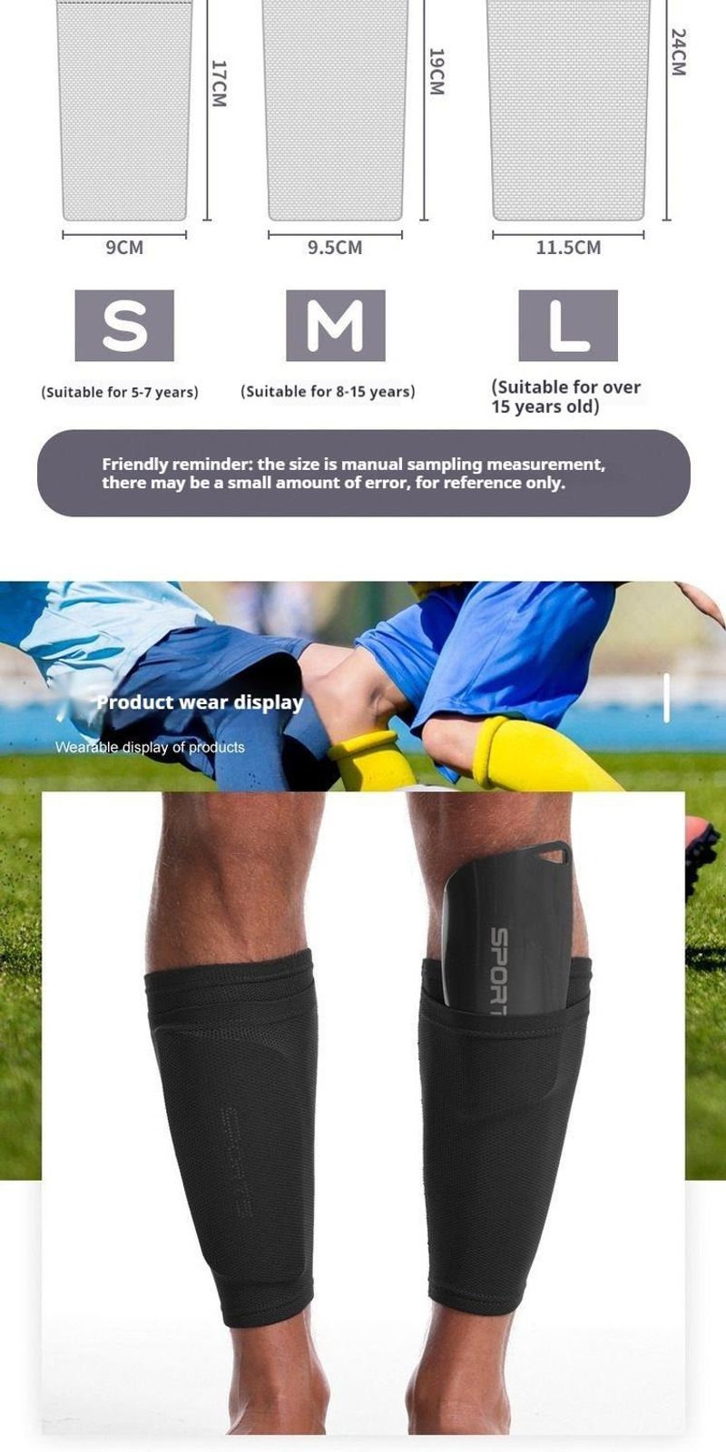 Double layer breathable men's mid length leg protection fi insertion board set, football anti slip sock set_voghion.com