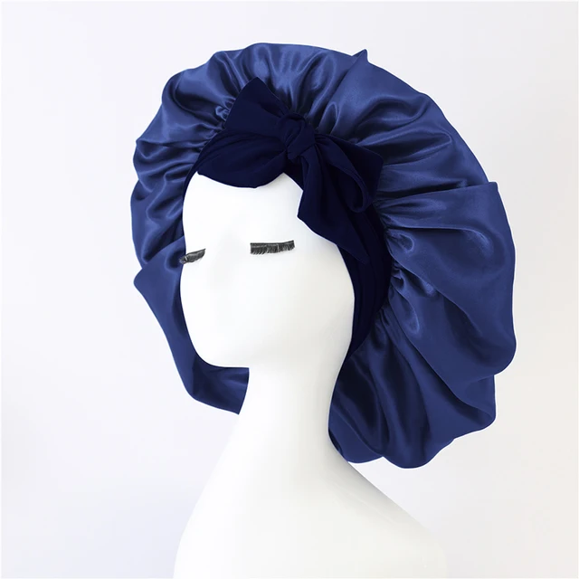 Vendita calda cuffia da notte in seta cappello in raso per dormire cuffie per donne berretto berretto con treccia riccia capelli DM04_voghion.com