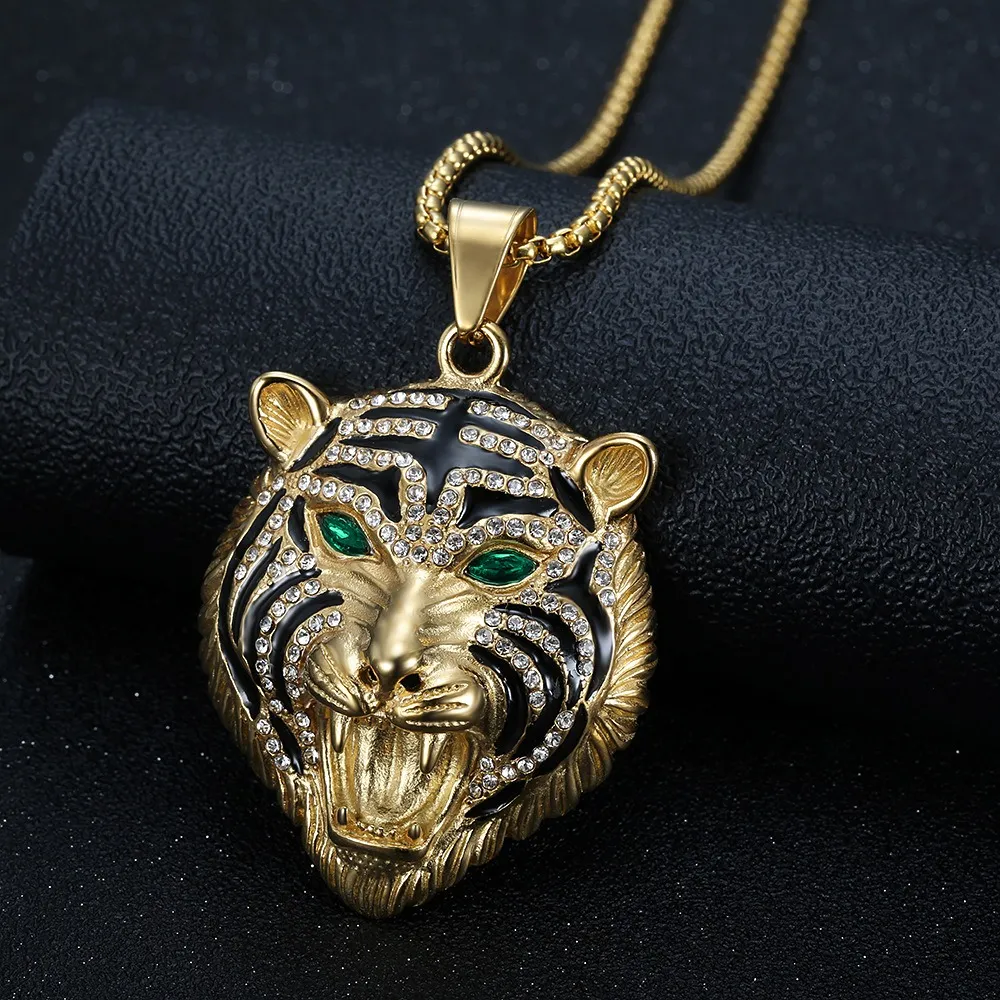 Collana con testa di leone Yobetter Avant-Garde - Accessorio unisex audace che ispira coraggio e stile. Stile hip-pop rock._voghion.com