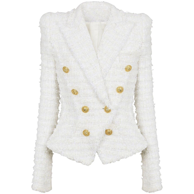 Women’s Clothing autumn and winter new celebrity fashion tassel edge tweed slim suit jacket shorts suit