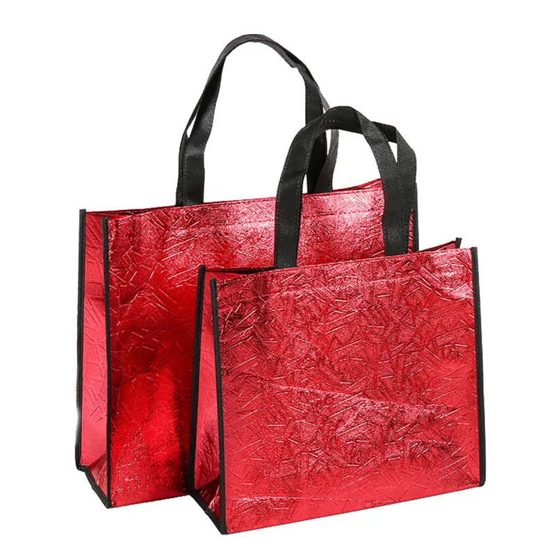 Fashion Waterproof Laser Foldable Eco Large Capacity Reusable Shopping Tote Non-woven Fabric Bag Handbag_voghion.com