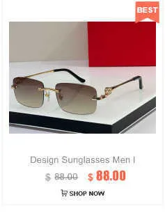Männer Designer Sonnenbrillen Outdoor Fashion Zonnebril Frauen Vintage Rahmenlose Quadratische Kleine Randlose Brille Antireflex_voghion.com