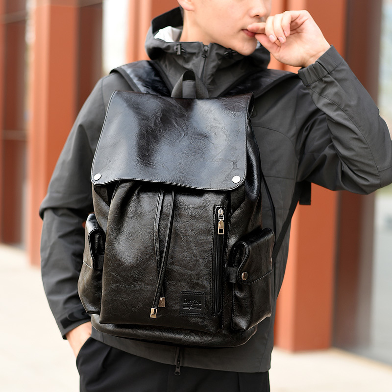 Men's Bags Men's Backpack Brand Fashion Travel Bag Casual Business Computer Bag Simple Soft Leather Student Schoolbag_voghion.com