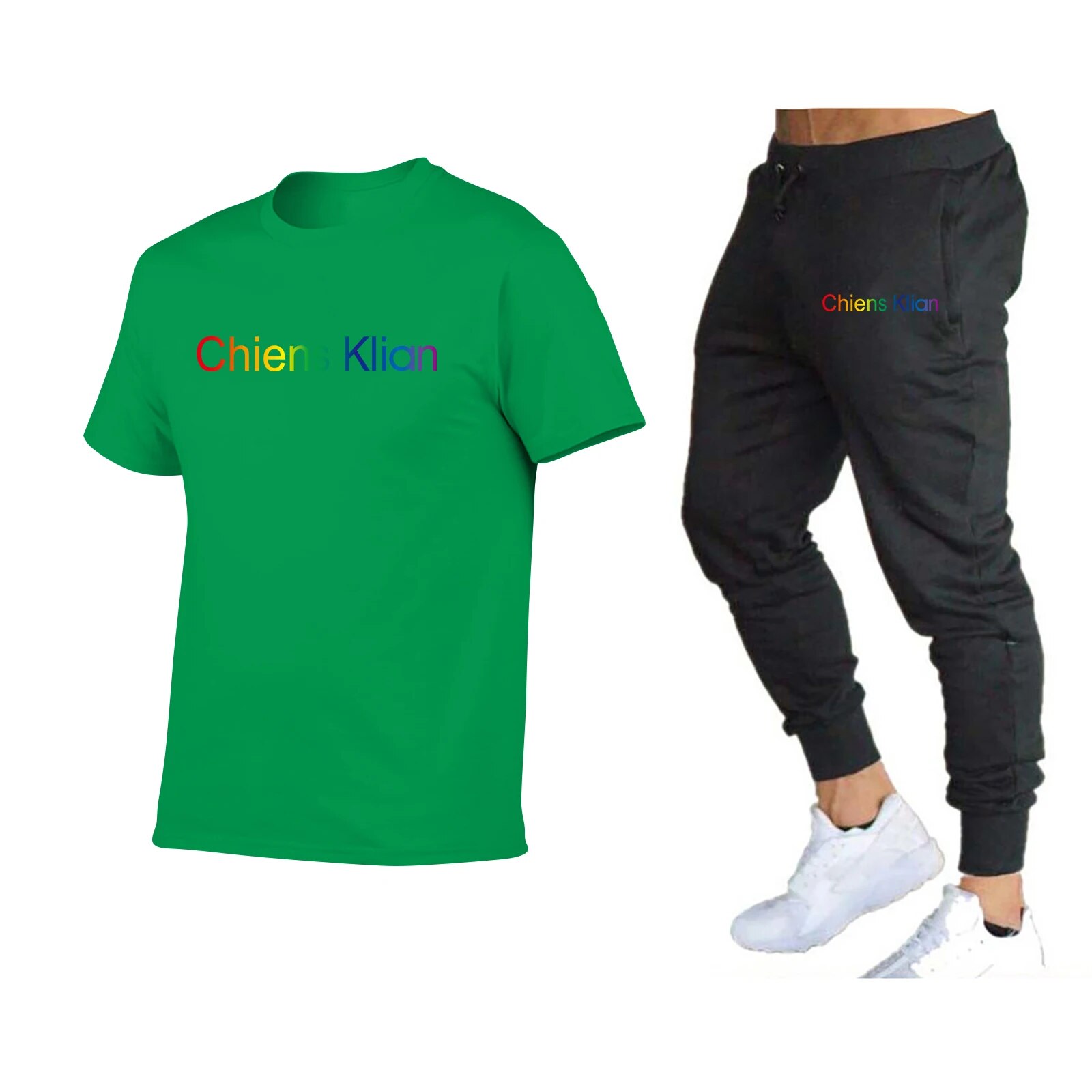 Costume de Jogging décontracté à manches courtes pour hommes, costume de course, d'entraînement, de sport, de loisirs, confortable et respirant, nouvelle collection_voghion.com