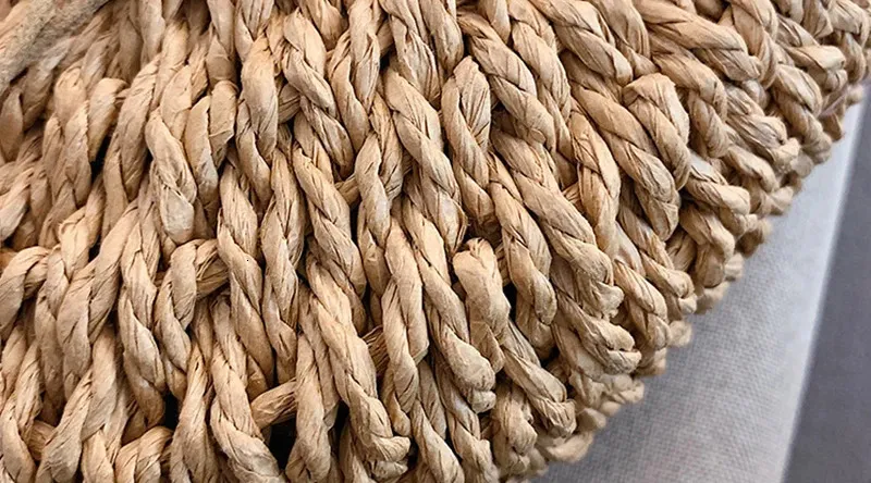 Half-round Rattan Shoulder Bag Large Capacity Summer Beach Tote_voghion.com