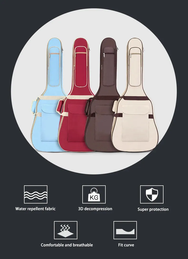 Scione Folk Guitar 10MM Spugna ispessita 4041 pollici Borsa universale per strumenti musicali Custodia per il trasporto acustica 240805_voghion.com