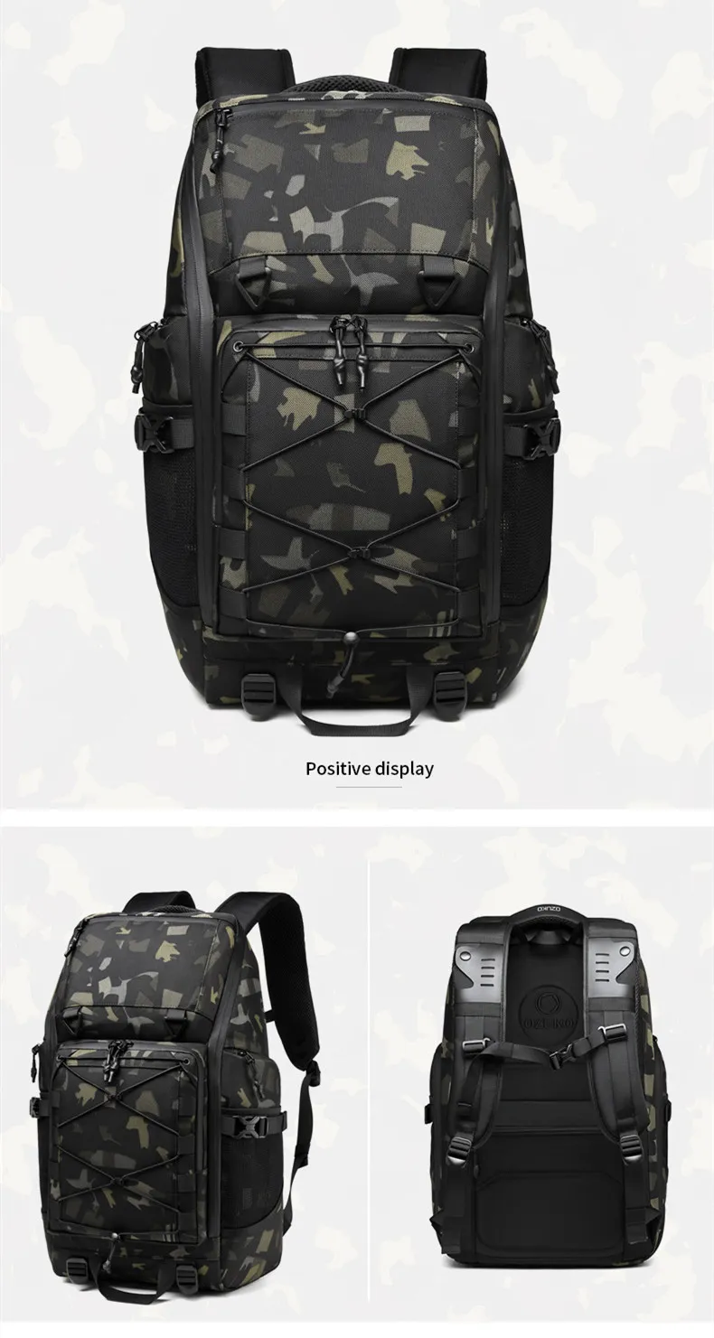 OZUKO 17,3 Zoll Laptop 35L Reise Nylon Tasche Outdoor Wasserdicht Multifunktions Große Kapazität Wandern Rucksack_voghion.com