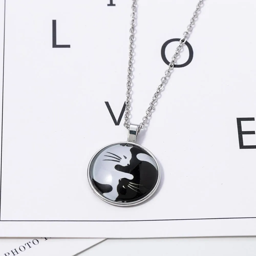 Neue Tier Aussage Halskette Für Frauen Mode Frau Männer Yin Yang Katze Anhänger Choker Halsketten Schmuck Geschenk Mit Link_voghion.com