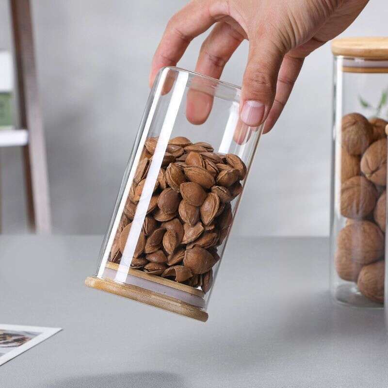 verzegelde voedselveilige opslaggranen diverse granen glazen fles met deksel thee en mandarijnenschil bewaarpot_voghion.com