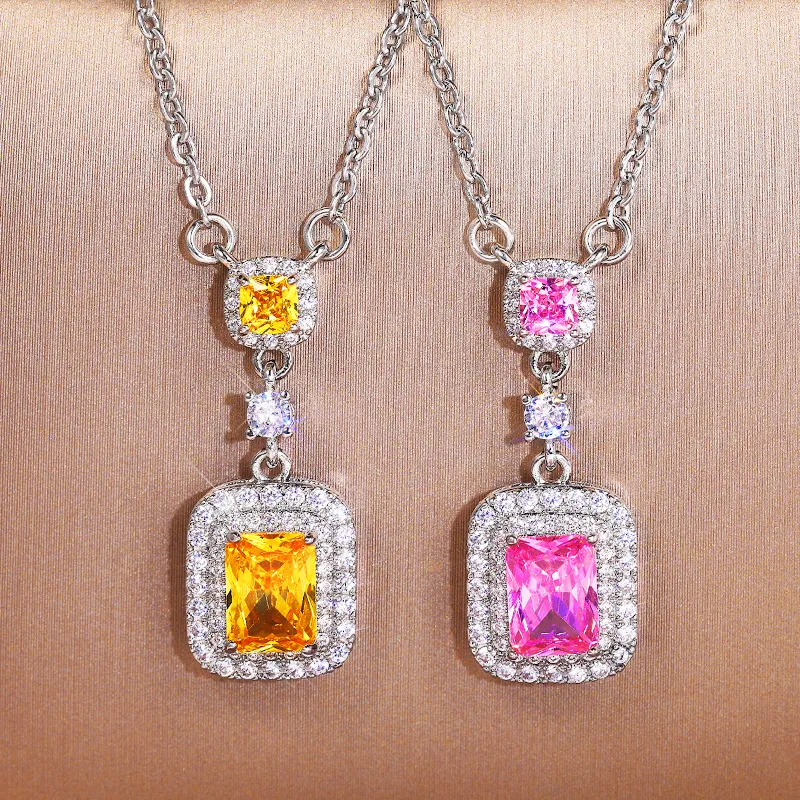 Women's Pendant Necklace With Cubic Zirconia For Women Elegant_voghion.com