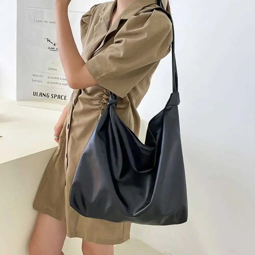 Women Large Capacity Shoulder Bags Female s PU Leather Handbag Simple Shopping Ba241031_voghion.com