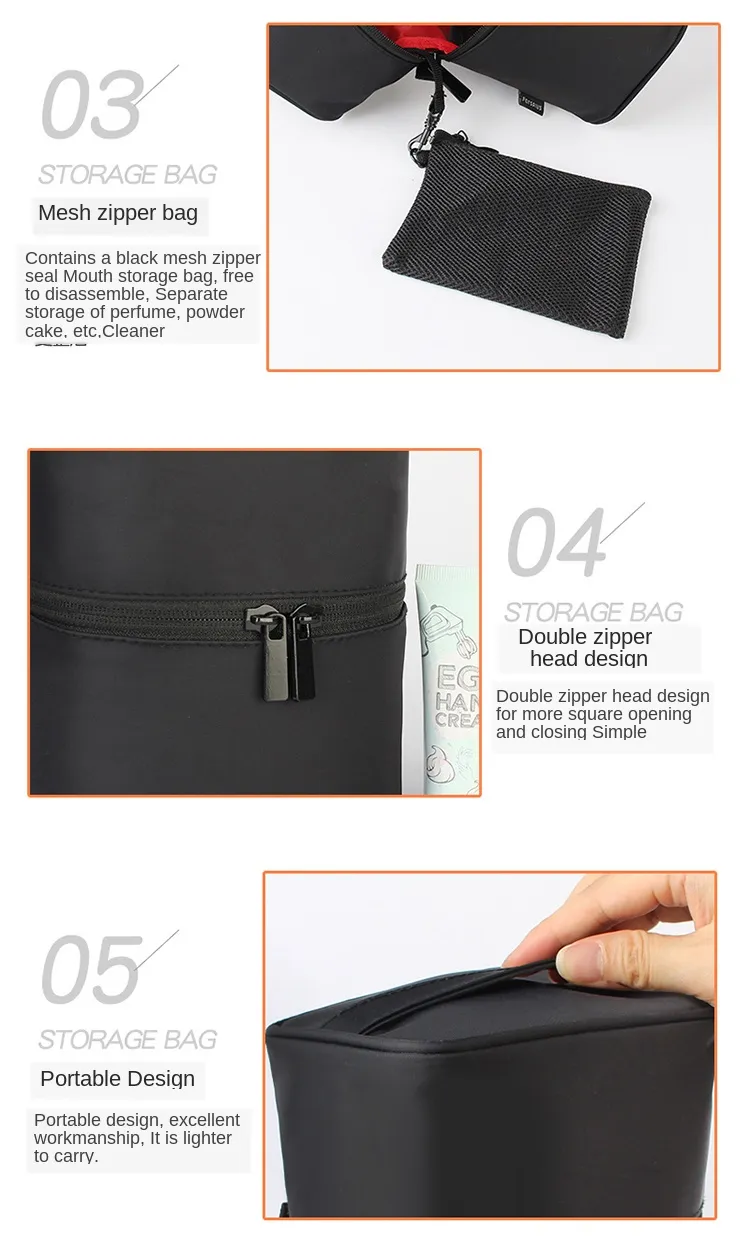 Trousse de maquillage en nylon de grande capacité pour femmes, trousse de voyage portable pour cosmétiques_voghion.com