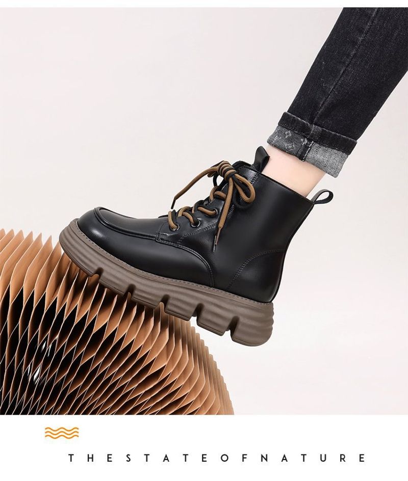 Big cotton shoes integrated fur leather, wool snow for women in autumn winter, new style with plush and thickened Martin_voghion.com