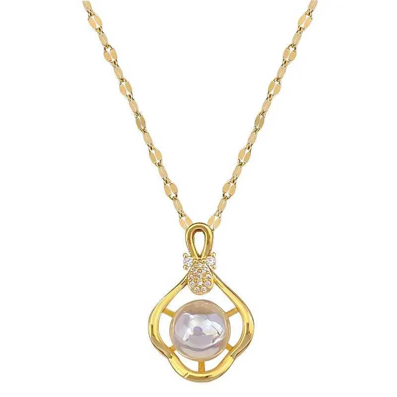 Exquisite Pearl Pendant Necklace Light Luxurious Style Necklace_voghion.com