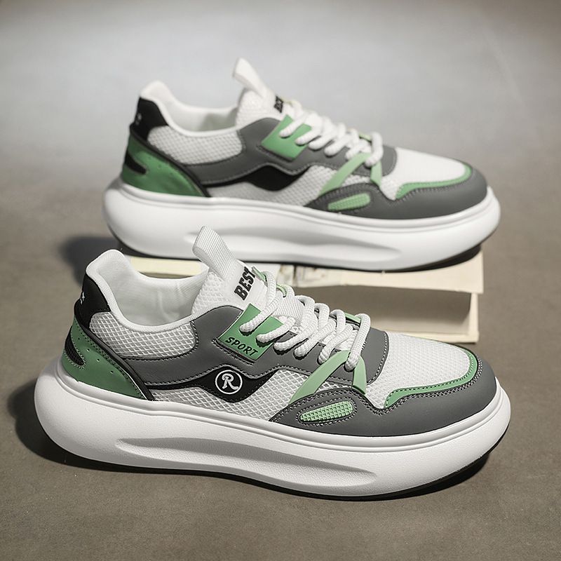 Herren Teenager Mesh 2024 Sommermode, atmungsaktive Herren leichte Sportschuhe, niedrig geschnittene lässige Papa-Schuhe_voghion.com