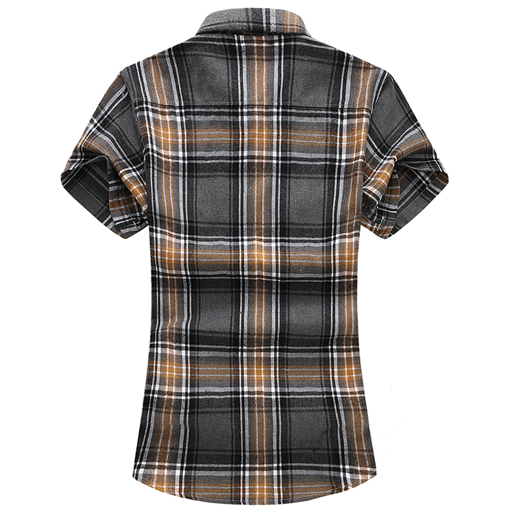 Camicia da uomo estiva a maniche corte a quadri a righe, casual, in cotone, bianca, rossa, verde, grigia, blu_voghion.com