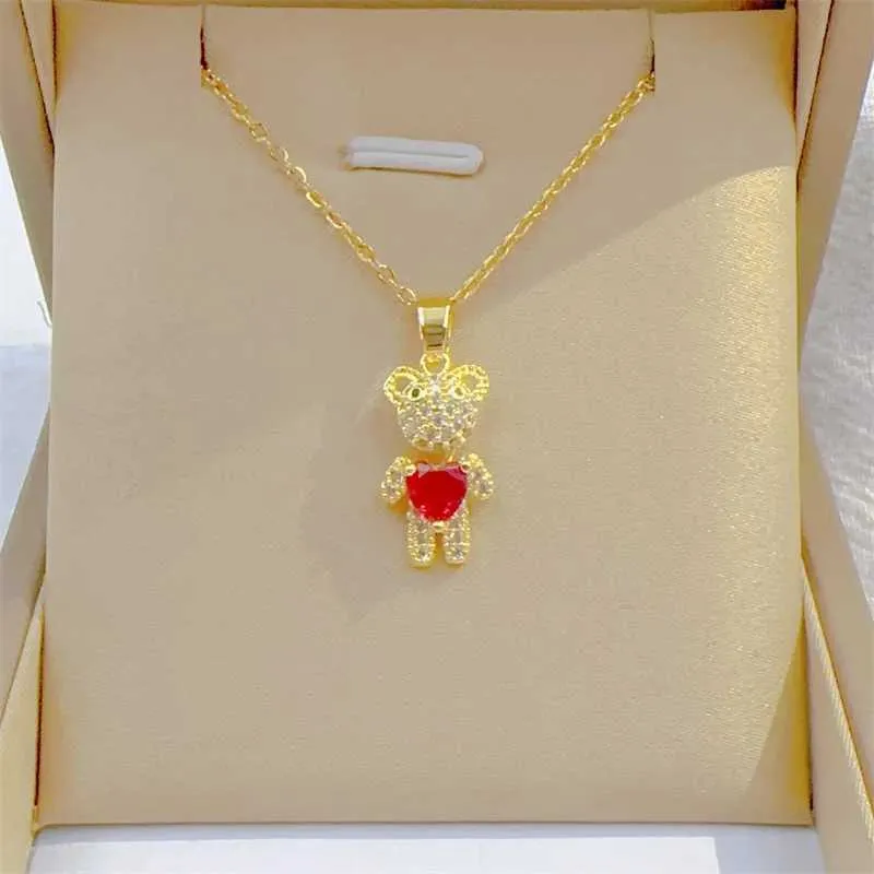 Bear Pendant Necklace Classic Retro Stainless Steel Jewellery_voghion.com